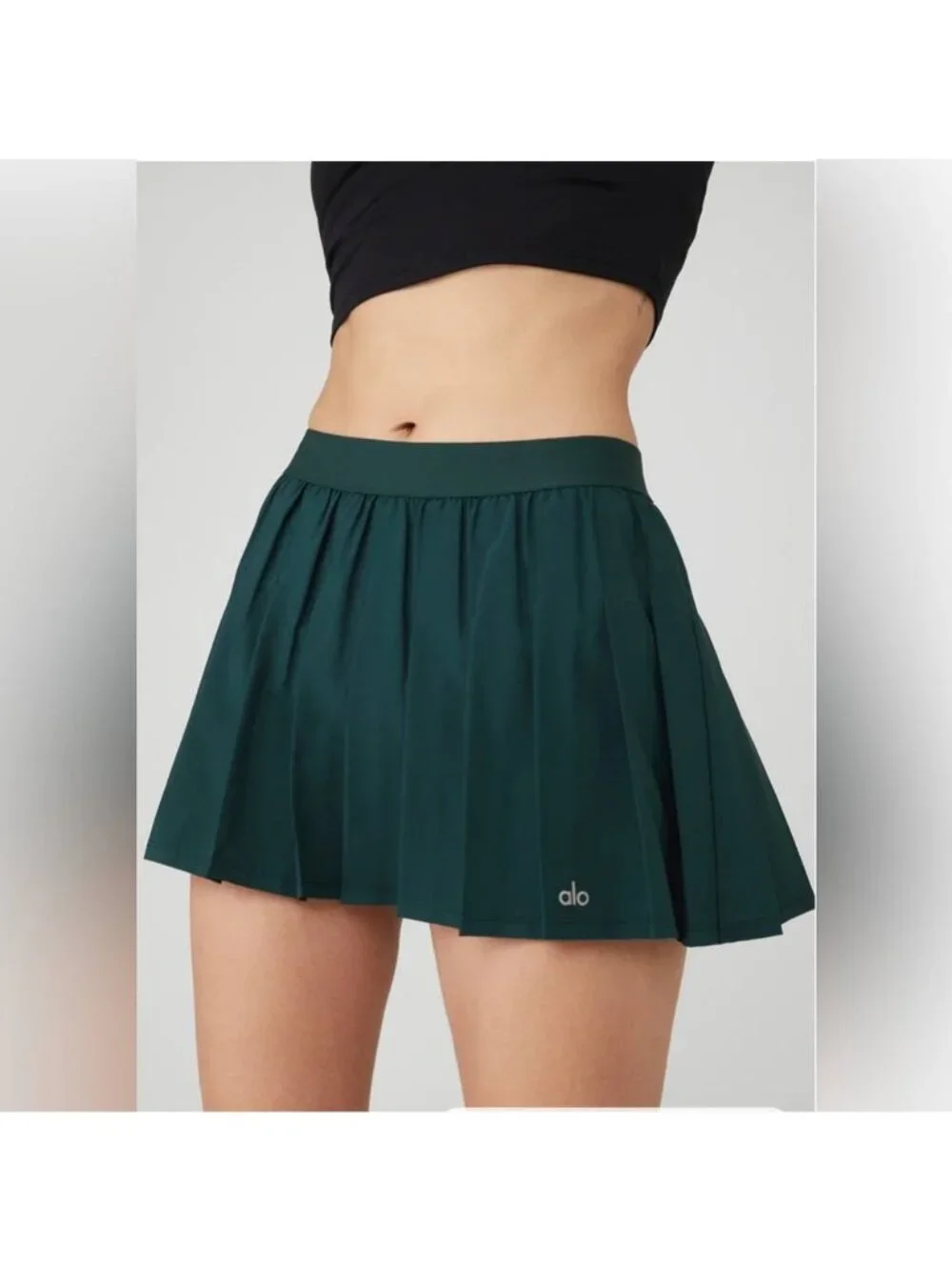 Alo Varsity Tennis Skirt Color Midnight Green Sz Medium - Picture 1 of 8